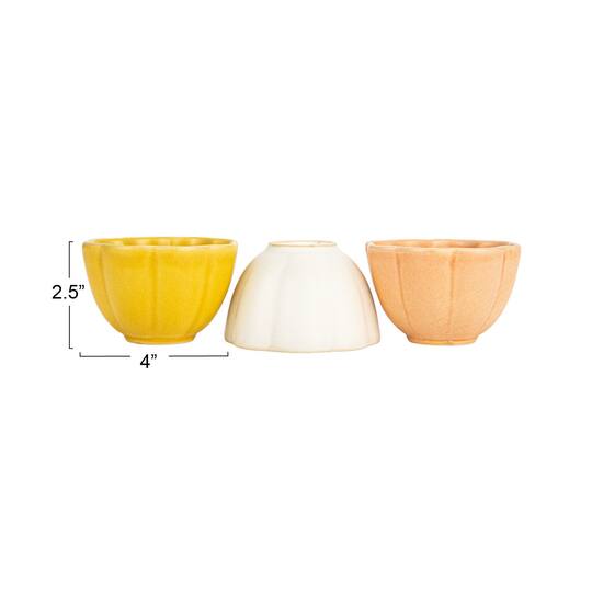 Hello Honey® 4" Flower Shaped Stoneware Bowl, 6ct.